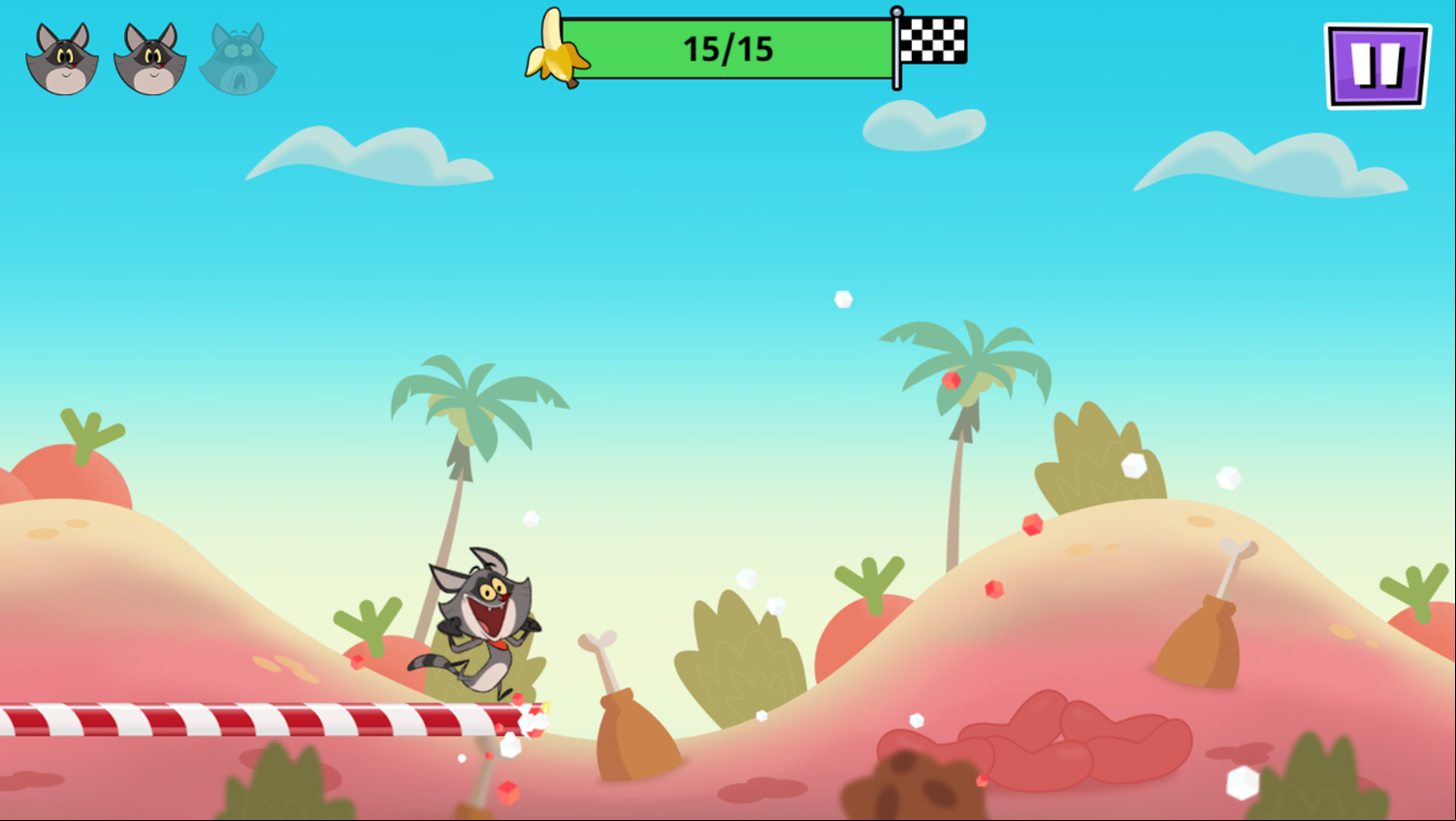Taffy Runner Game Reach Finish Line Screenshot.