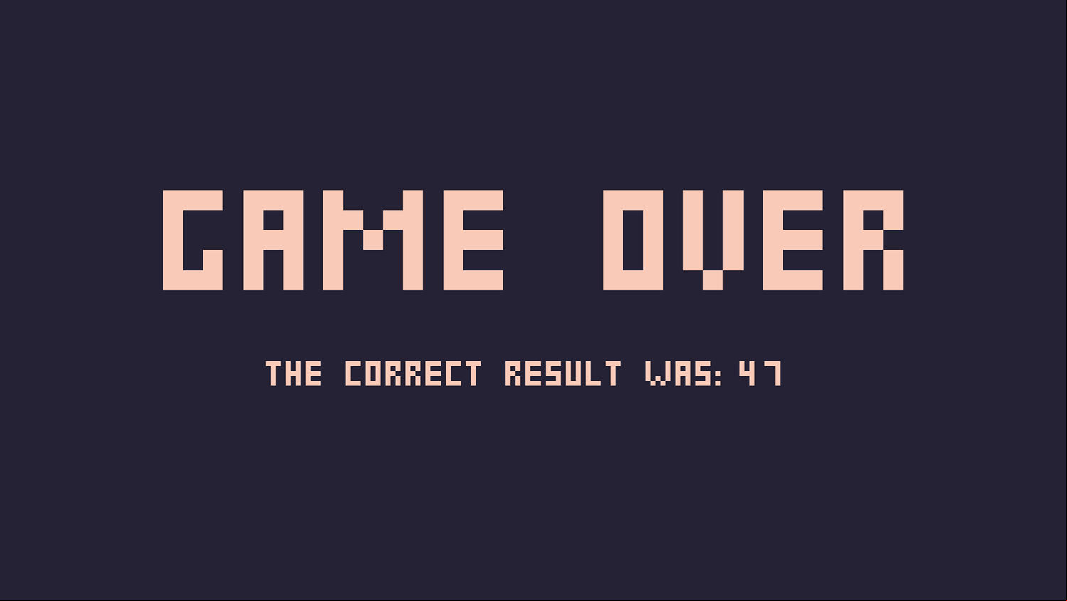 Take 1 Off Game Over Screenshot.