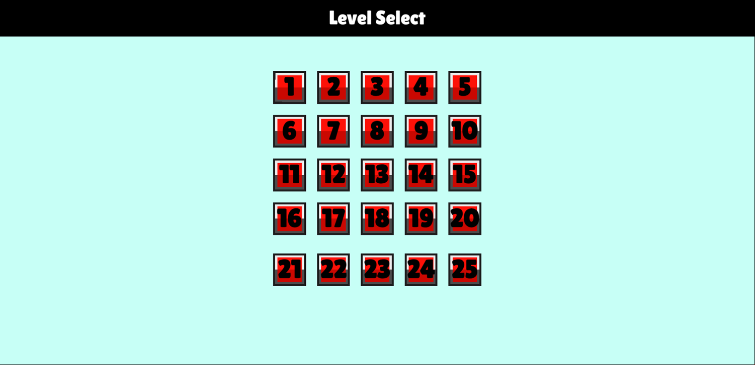 Tamachi Ying Yang Puzzle Game Level Select Screen Screenshot.