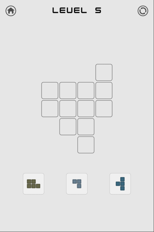 Tangram Blocks Game Level Progress Screenshot.
