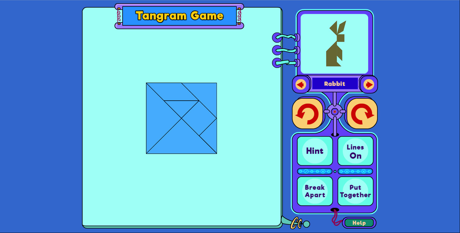 Tangram Game Welcome Screen Screenshot.