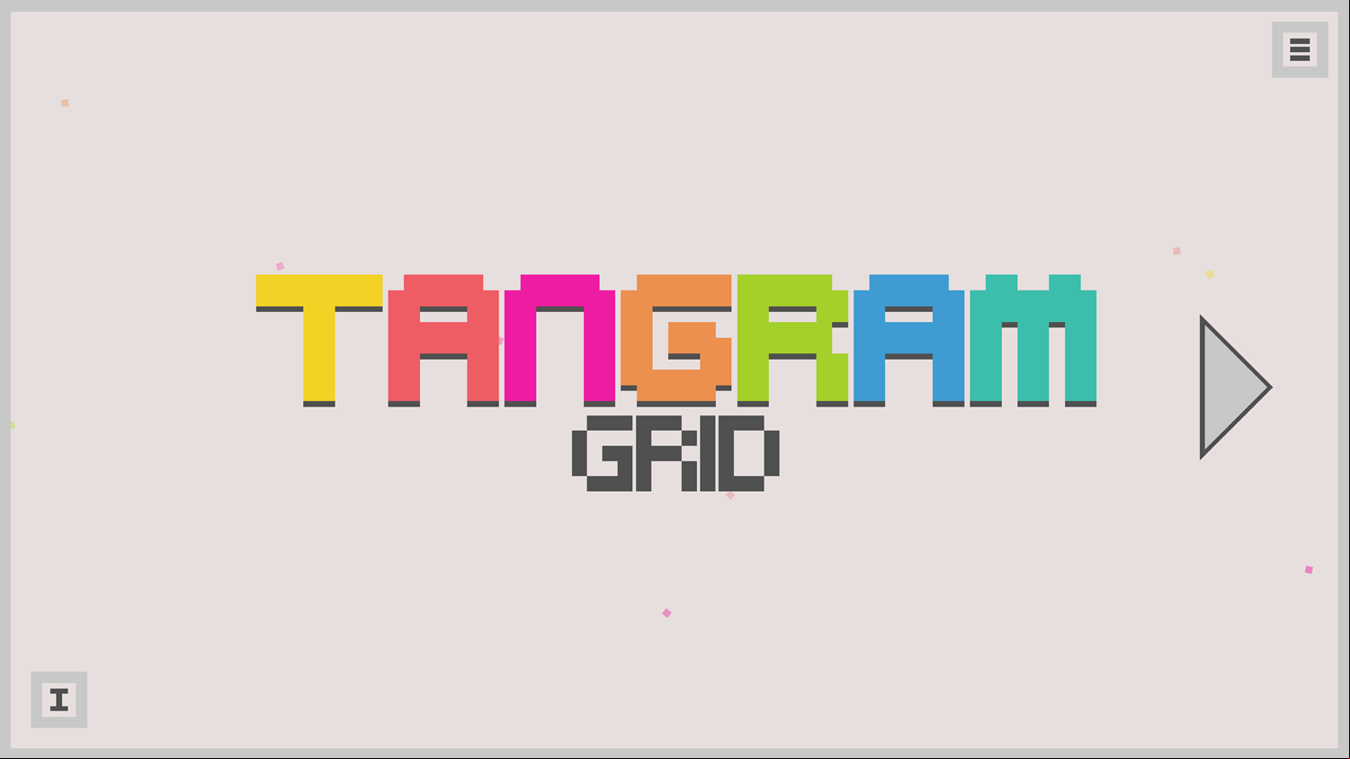 Tangram Grid Game Welcome Screen Screenshot.