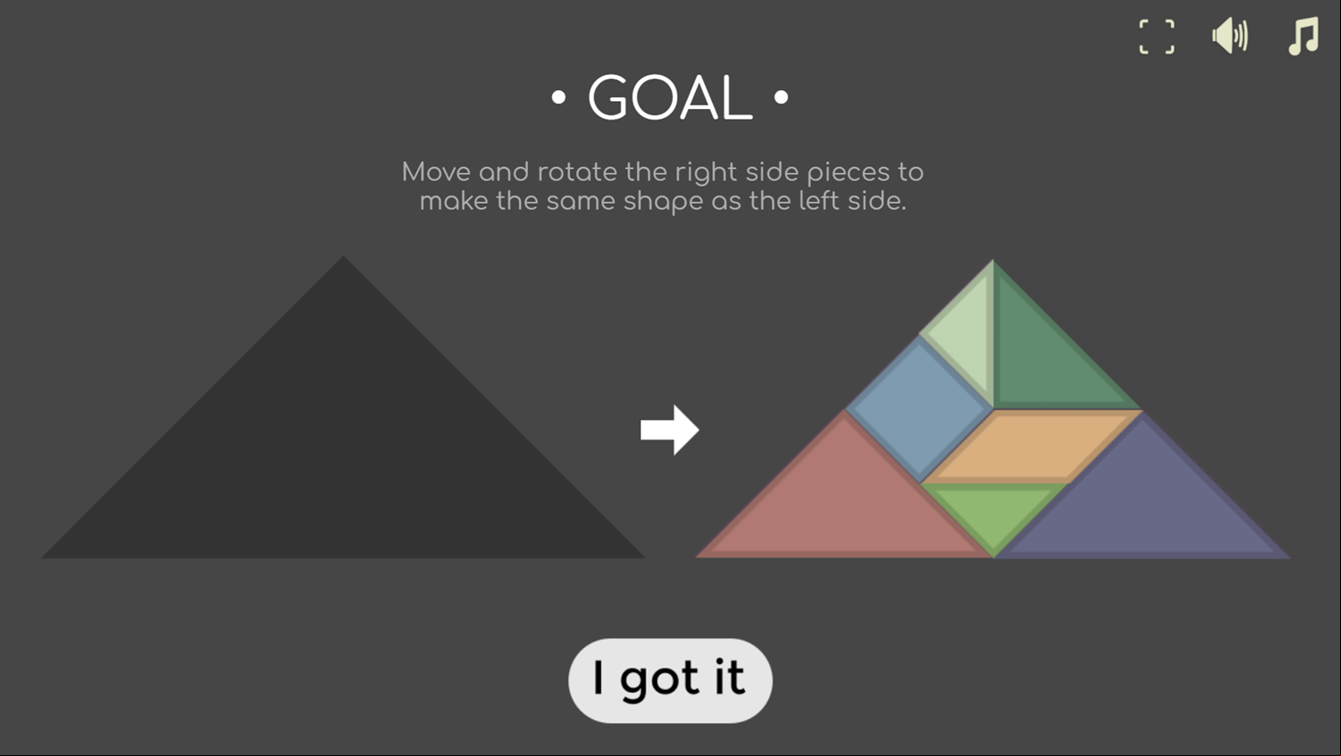 Tangram Swap Game Goal Screenshot.