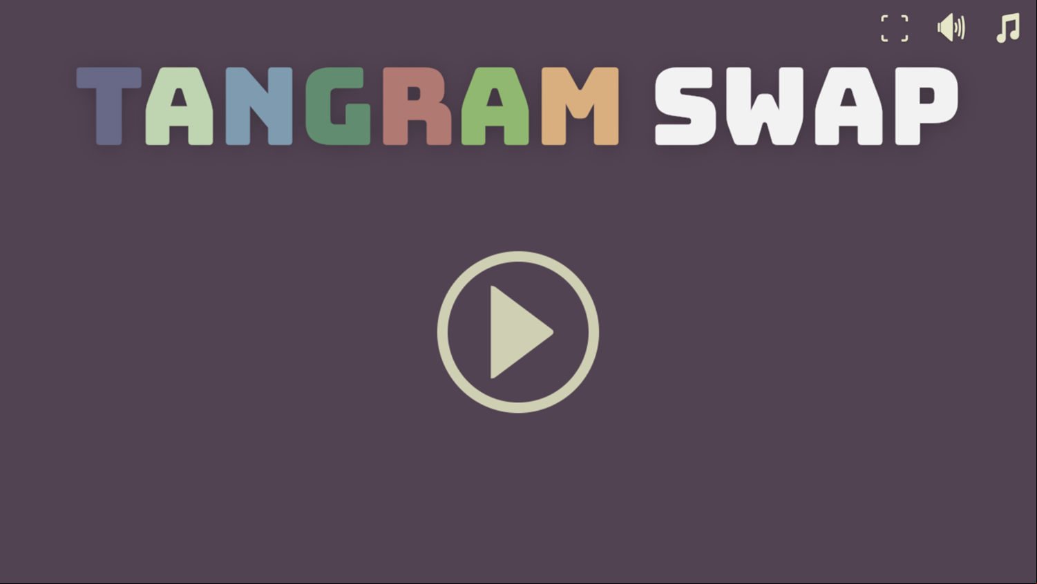 Tangram Swap Game Welcome Screen Screenshot.