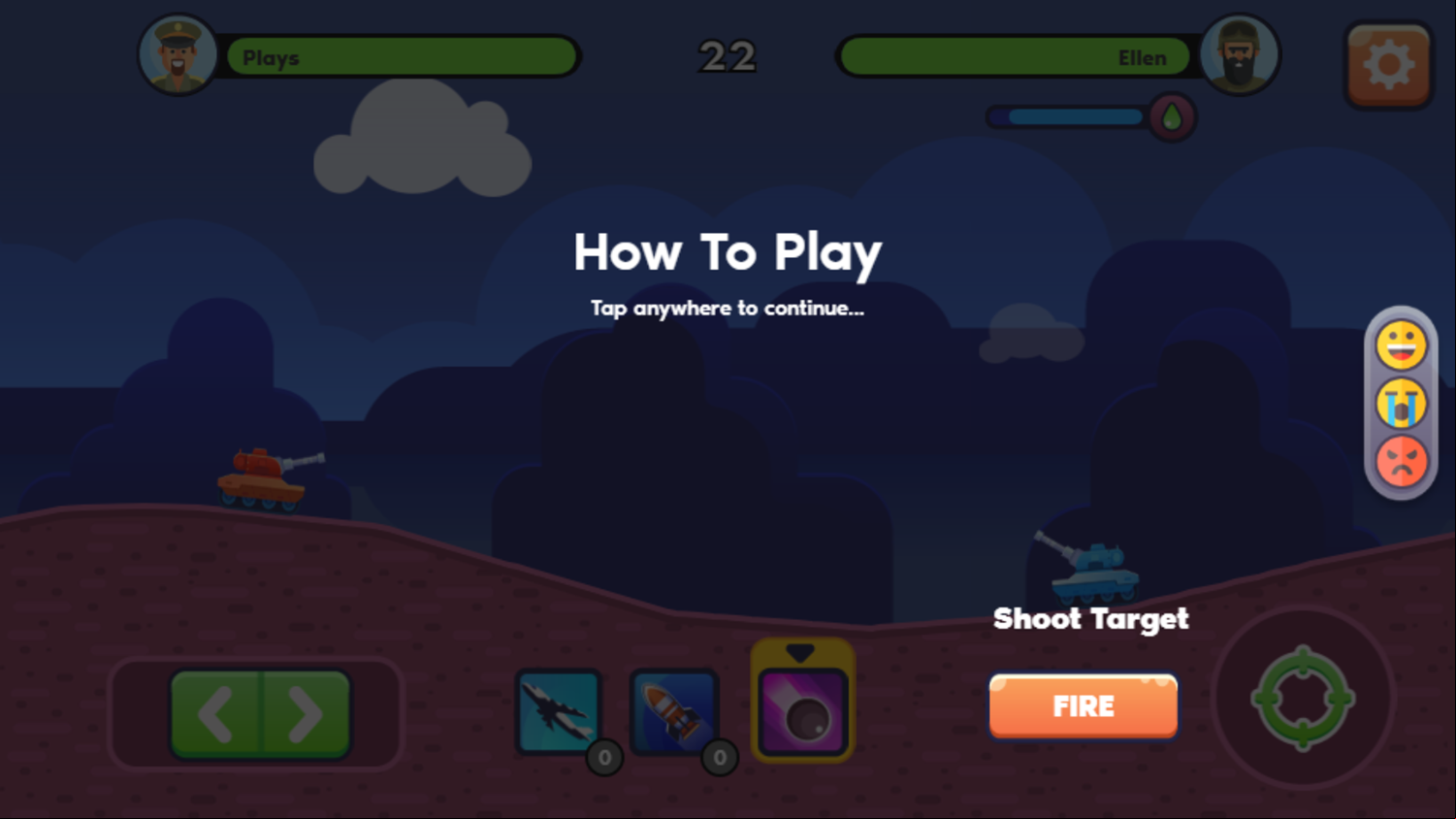 Tanks PVP Showdown Game How To Fire Screenshot.