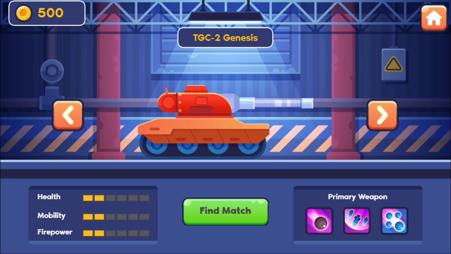 Tanks PVP Showdown Game Tank Select Screenshot.