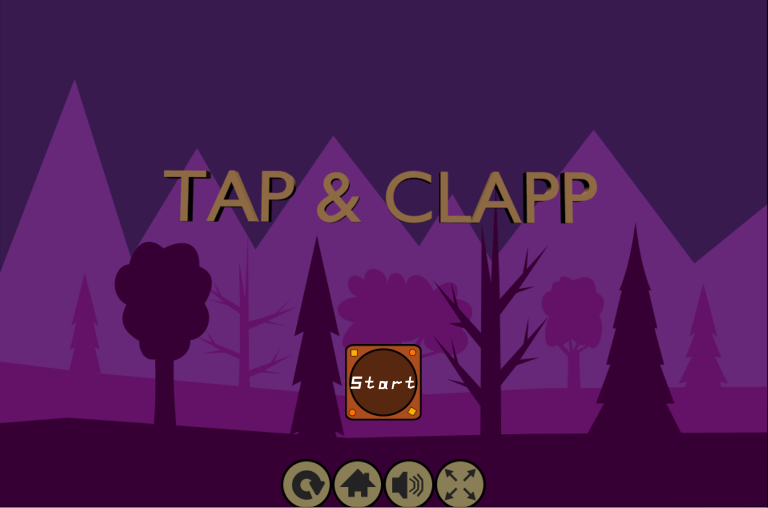 Tap and Clapp Game Welcome Screen Screenshot.