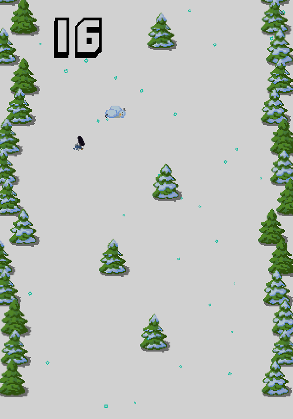 Tap Skier Game Over Screenshot.