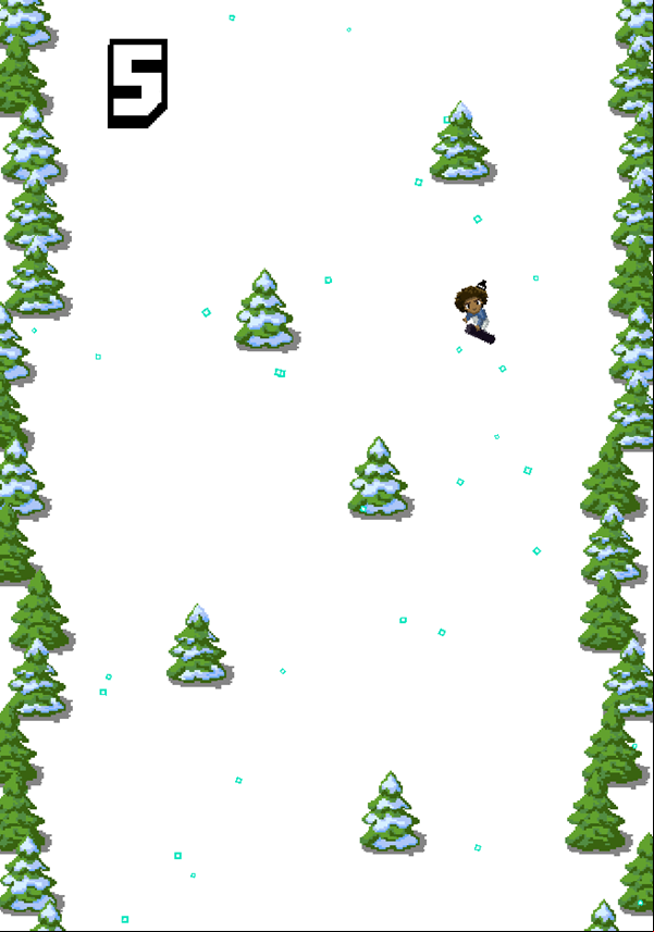Tap Skier Game Play Screenshot.