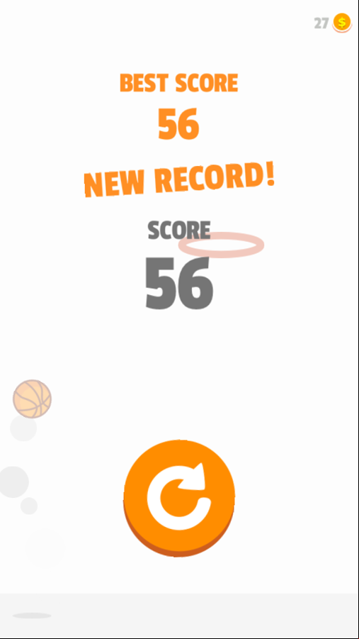 Tap Tap Dunk Game Best Score Screenshot.