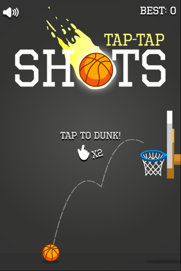 Tap Tap Shots Game Welcome Screen Screenshot.