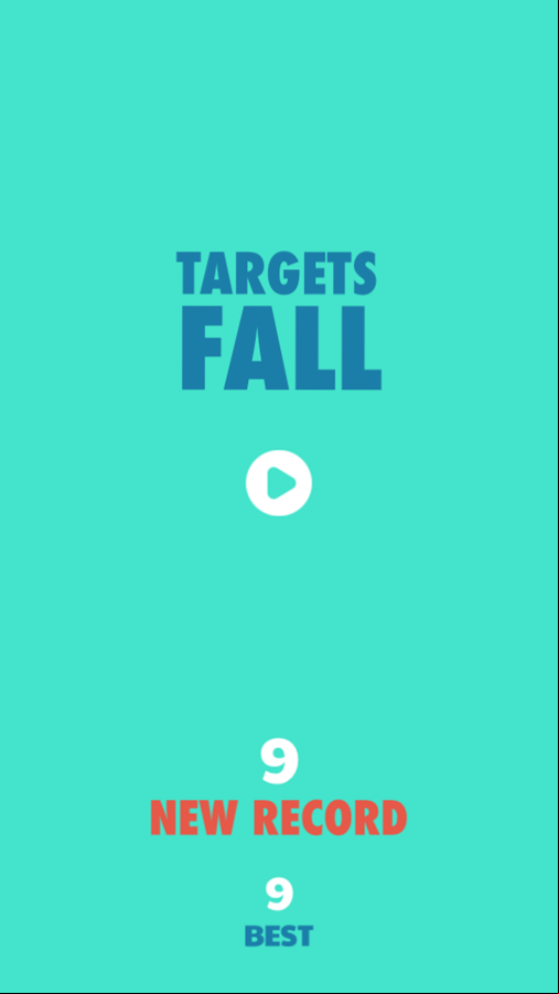 Targets Fall Game Over Screenshot.