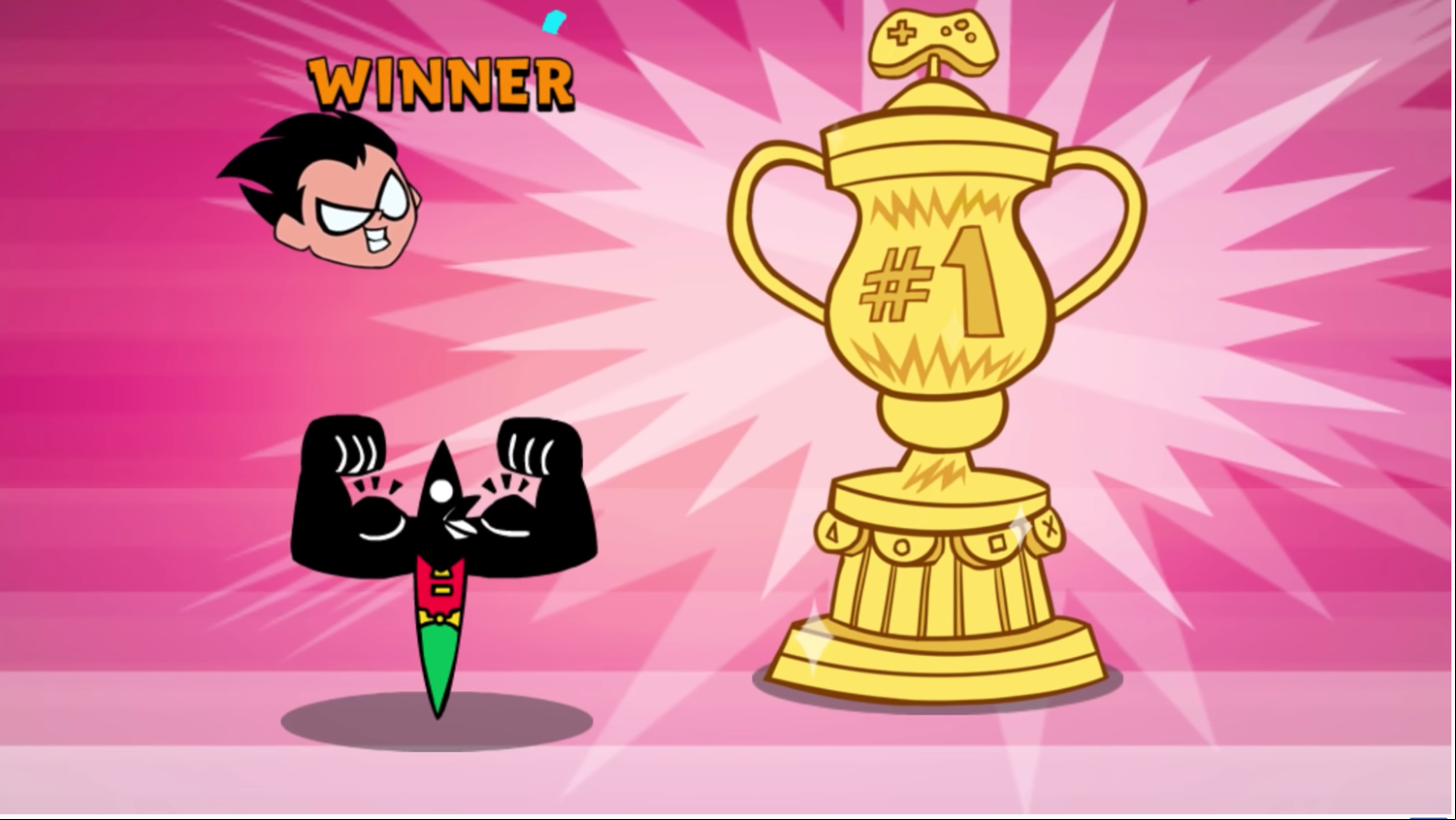 Teen Titans Go Jump Jousts Robin Wins Screen Screenshot.