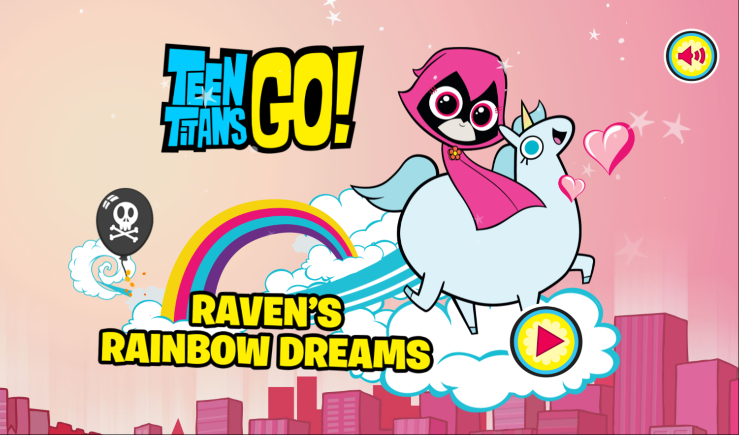 Teen Titans Go Ravens Rainbow Dreams Welcome Screen Screenshot.