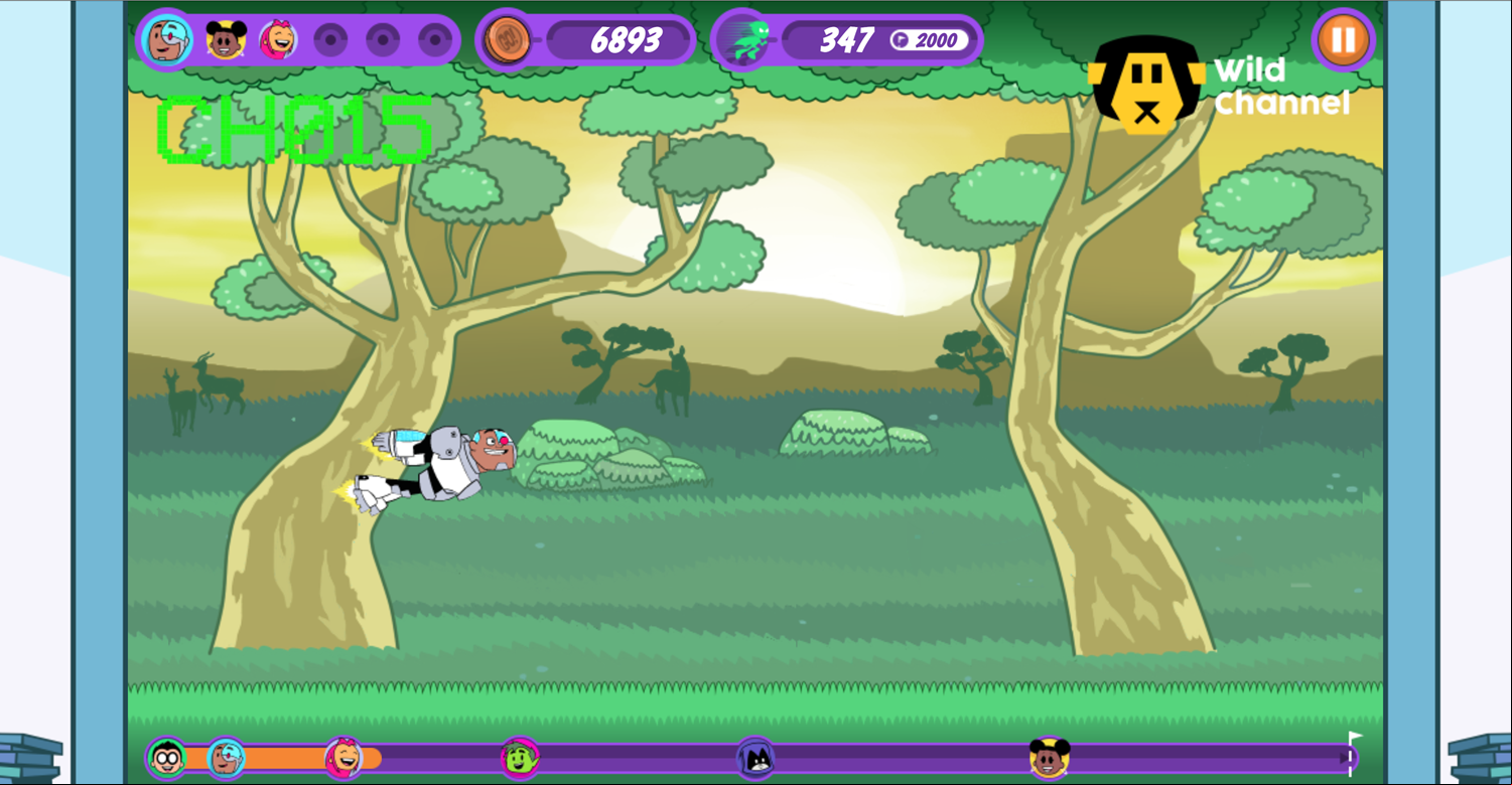 Teen Titans Go Zapping Run Wild Channel Screenshot.