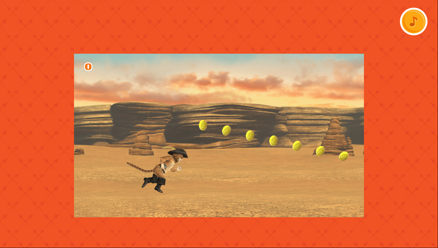 The Adventures of Puss in Boots Catch the Thief Game Start Screenshot.
