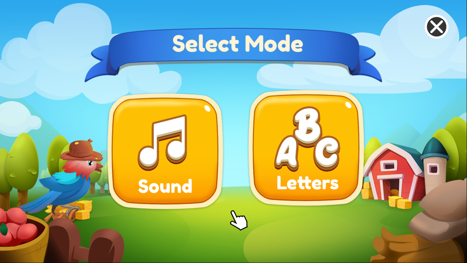 The Farm Land Game Select Mode Screenshot.