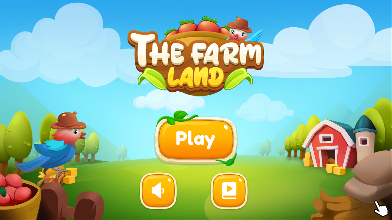 The Farm Land Game Welcome Screen Screenshot.