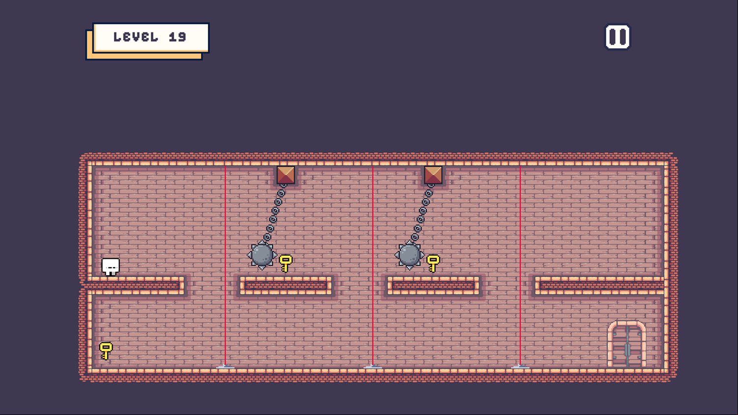 The Gate Game Level With Flails and Lasers Screenshot.