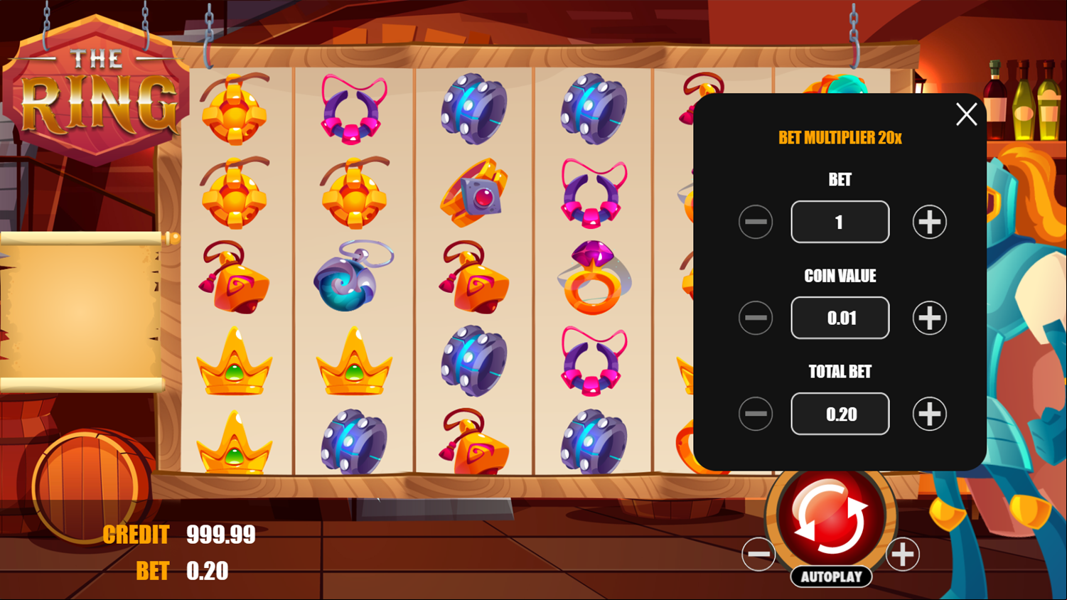 The Ring Game Bet Multiplier Screenshot.