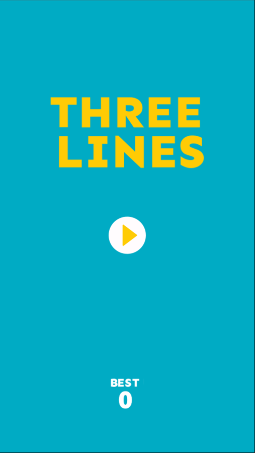 Three Lines Game Welcome Screen Screenshot.