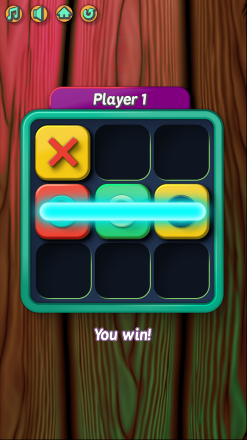 Tic Tac Know Game You Win Screen Screenshot.