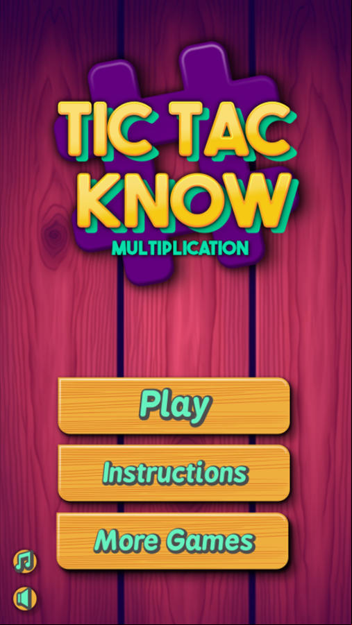 Tic Tac Know Game Welcome Screen Screenshot.