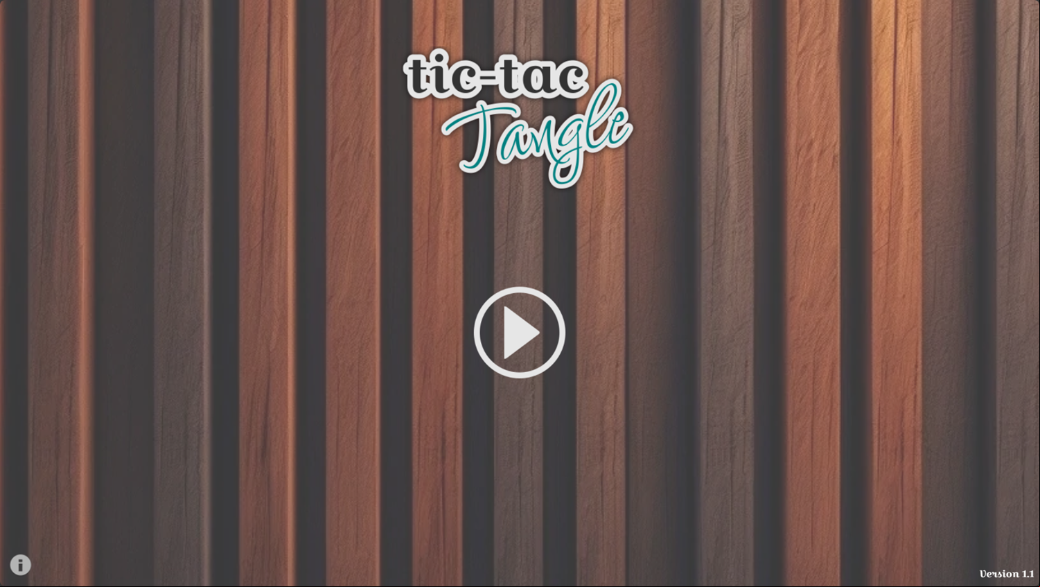 Tic Tac Tangle Game Welcome Screen Screenshot.