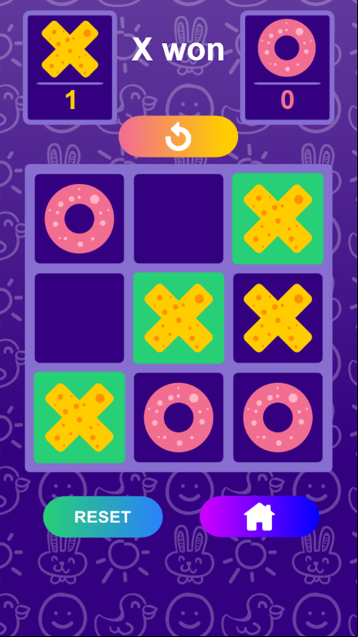 Tic Tac Toe Math Game Won Screenshot.