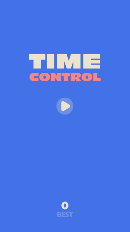 Time Control Game Welcome Screen Screenshot.
