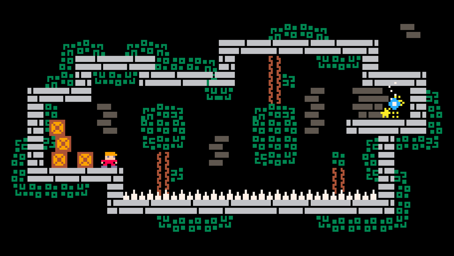 Tiny Crate Game Use Crates to Cross the Spikes Screenshot.