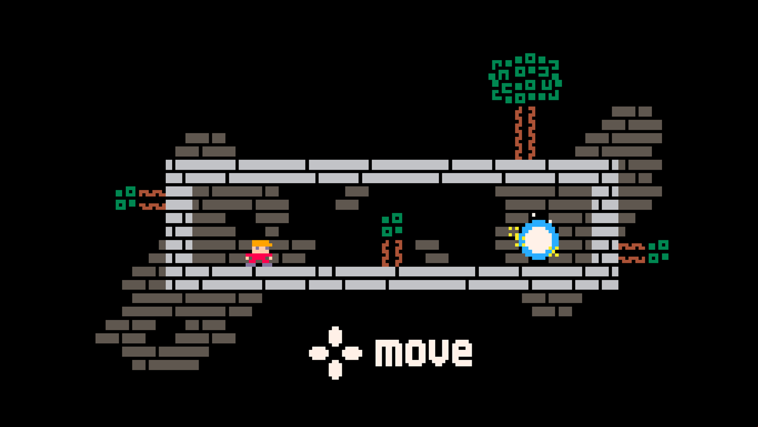 Tiny Crate Game Movement Instructions Screen Screenshot.