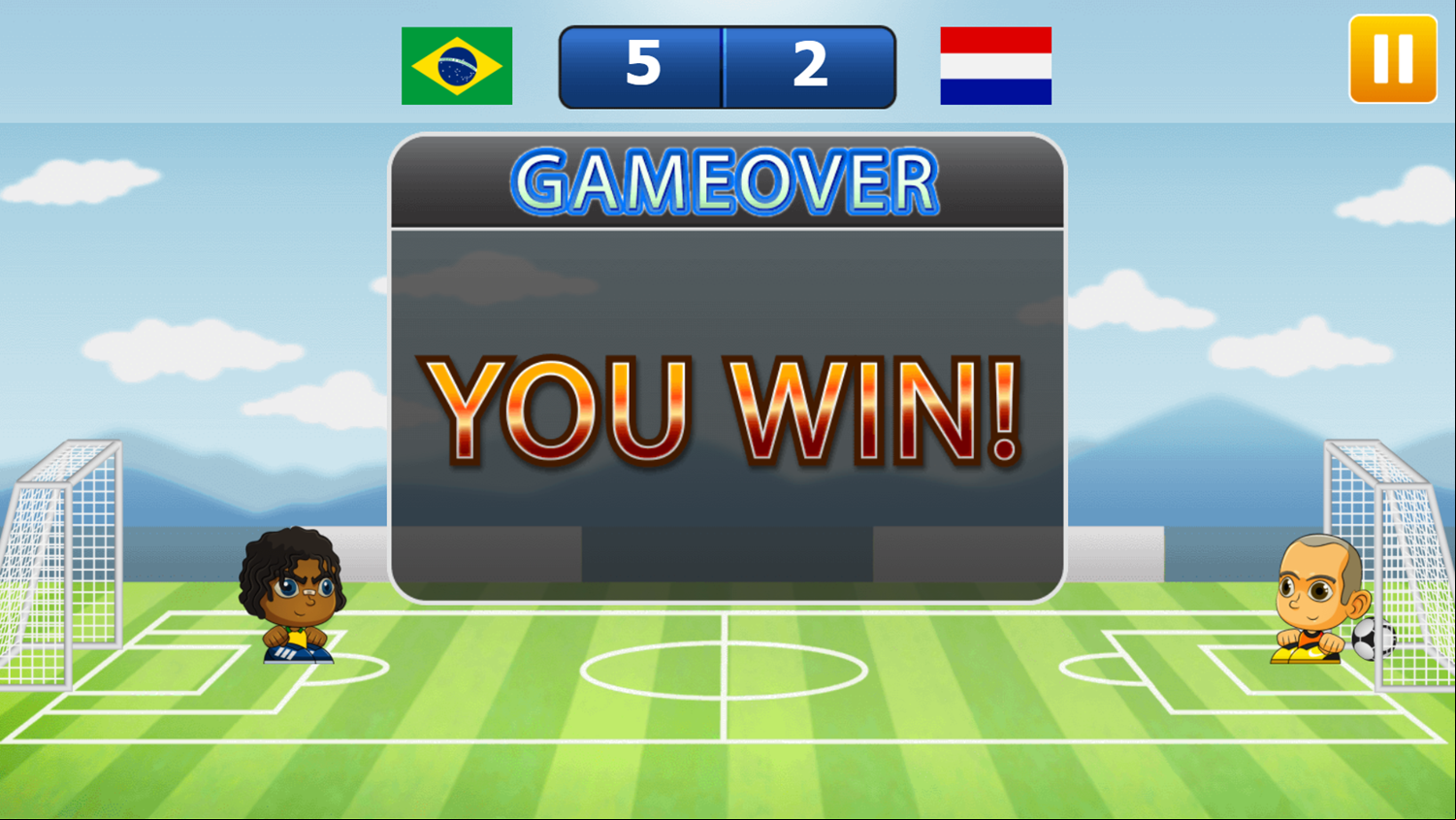 Tiny Soccer Game Over Screenshot.