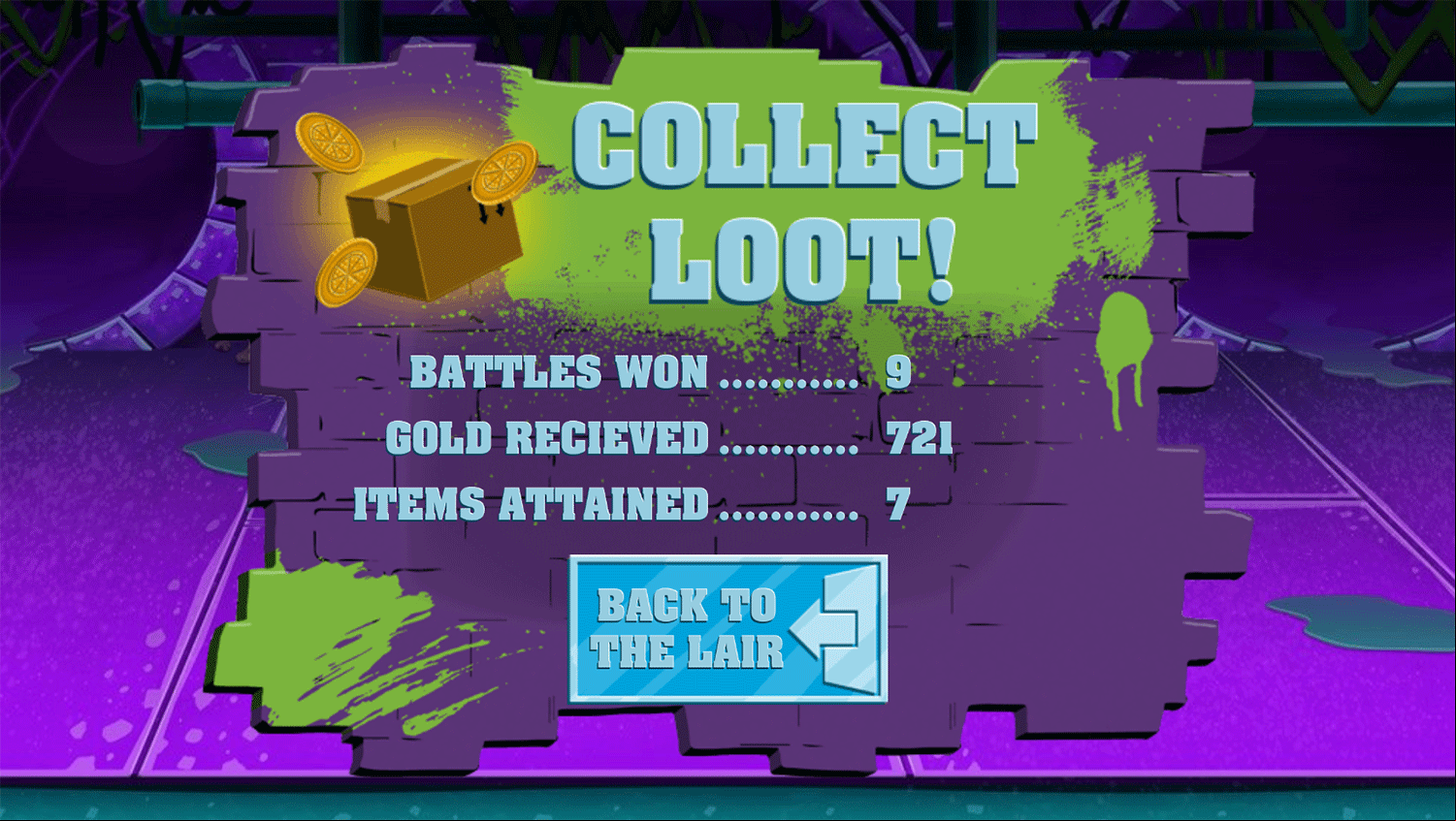 TMNT Pizza Quest Result Screenshot.
