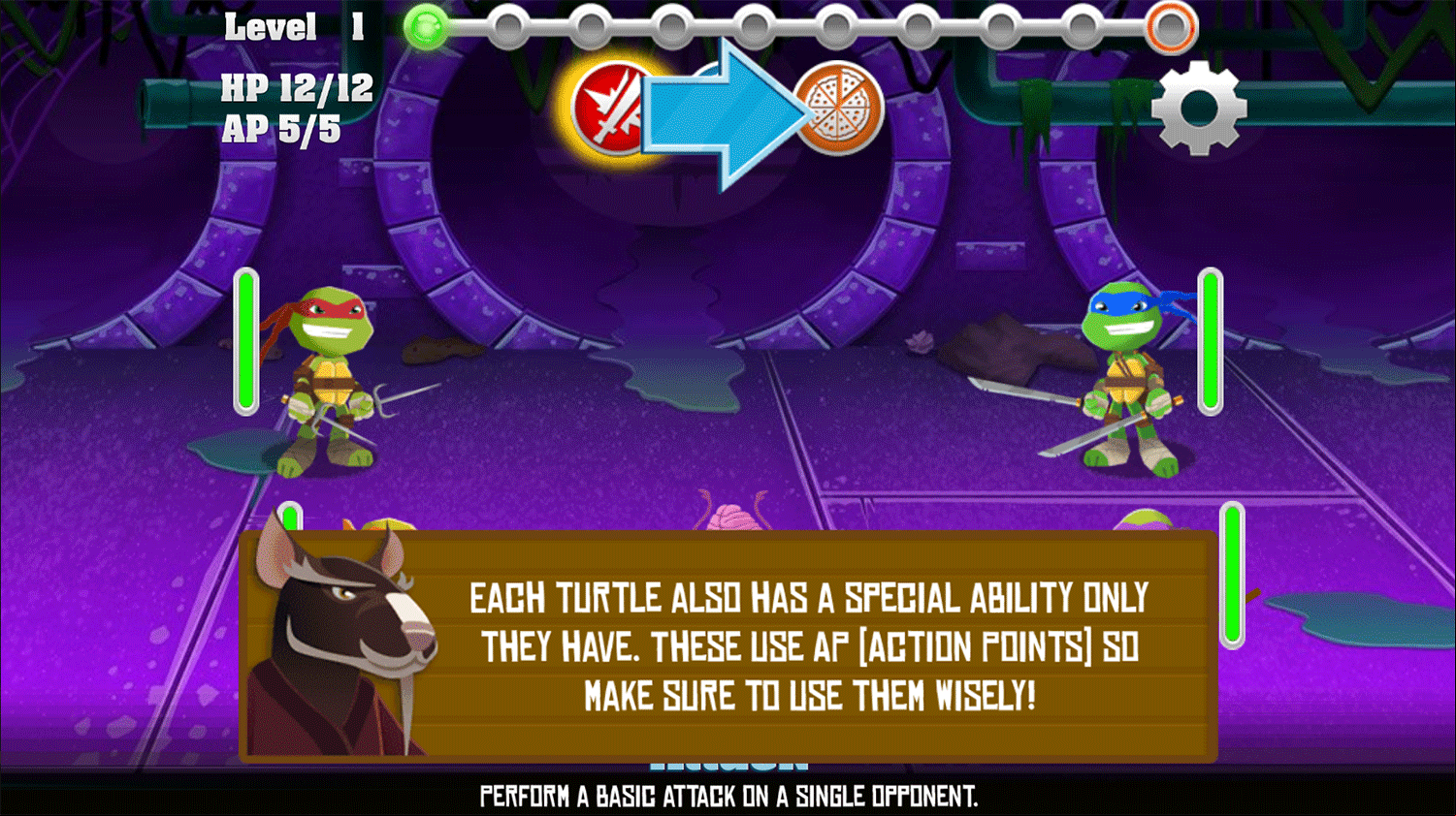 TMNT Pizza Quest Special Attack Screenshot.