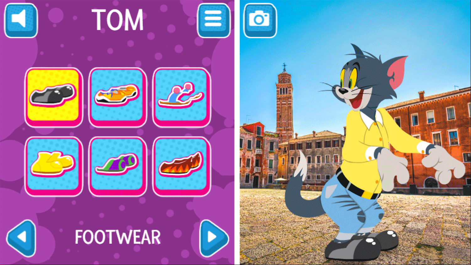 Tom and Jerry Dress Up Footwear Select Screenshot.