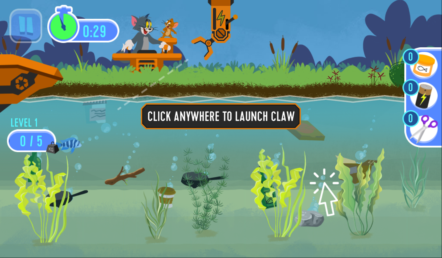 Tom and Jerry River Recycle Game Extra Tips Screenshot.