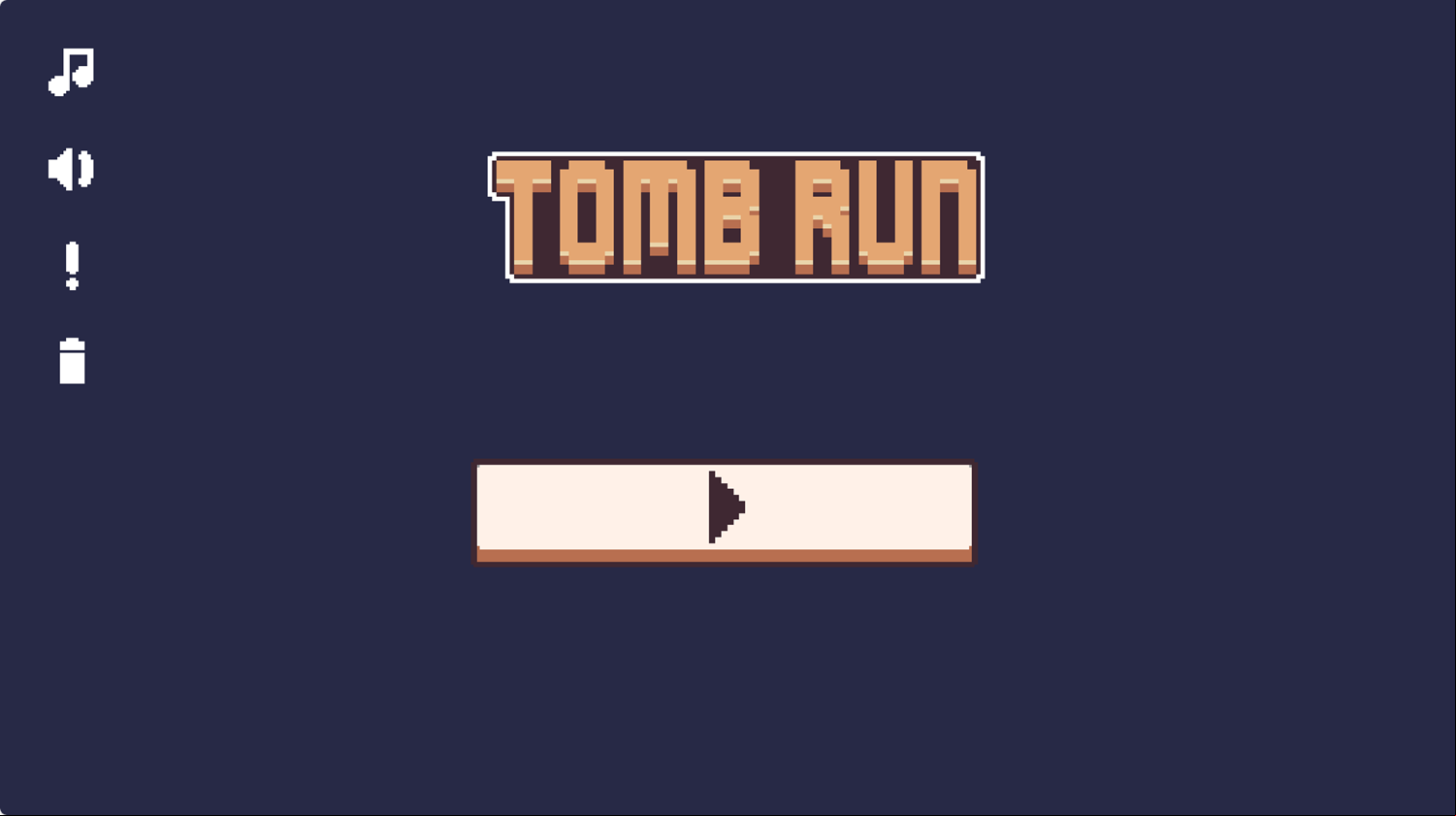 Tomb Run Puzzle Game Welcome Screen Screenshot.