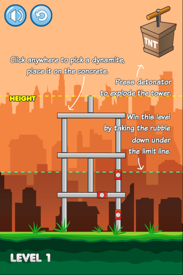 Tower Boom Game Place Bombs Screenshot.