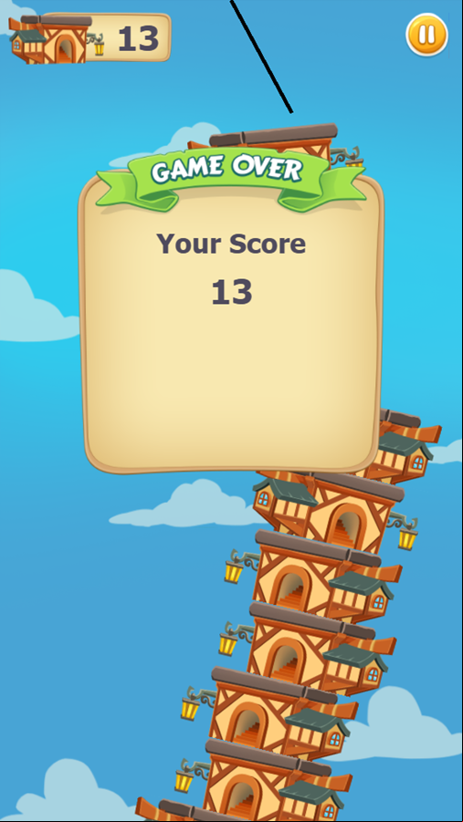 Tower Builder Game Score Screenshot.
