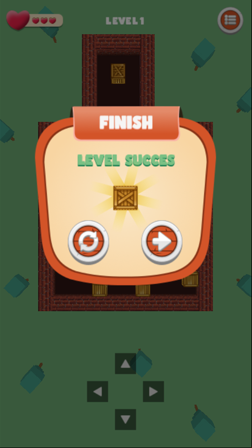 Traffic Box Game Level Complete Screen Screenshot.