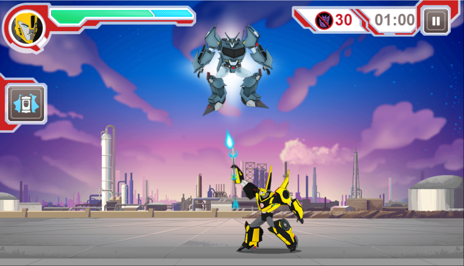 Transformers Protect Crown City Game Boss Fight Start Screenshot.