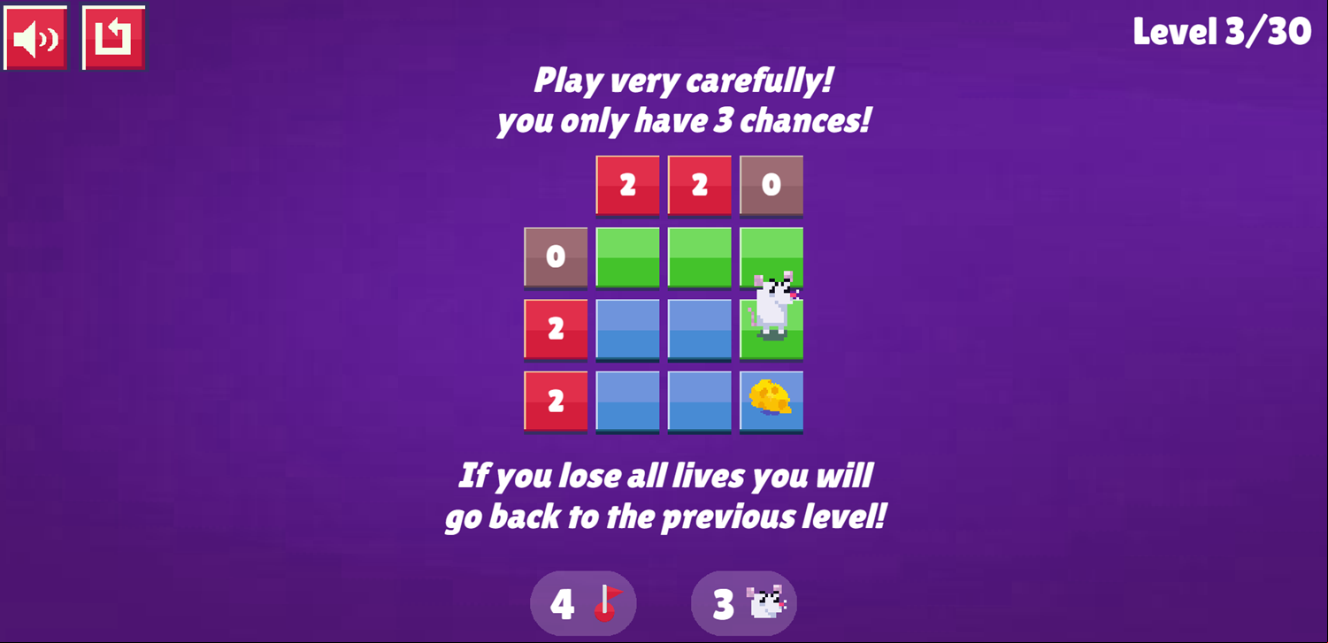 Trapsweeper Puzzle Game 3 Lives Screenshot.
