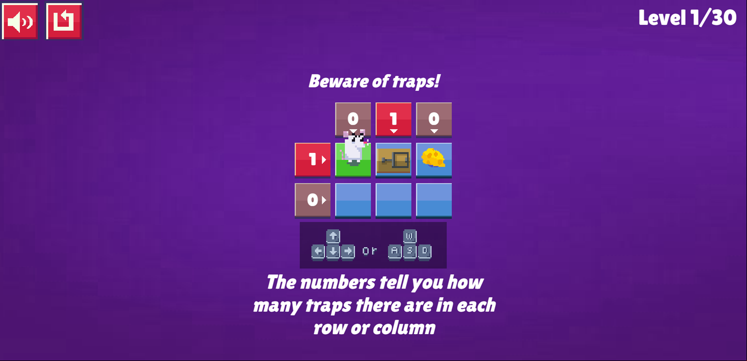 Trapsweeper Puzzle Game How to Play Screen Screenshot.