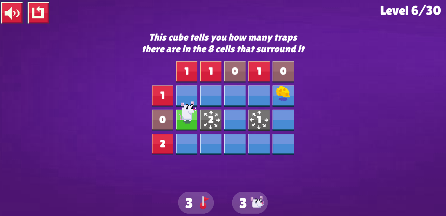 Trapsweeper Puzzle Game Info Cubes Screenshot.