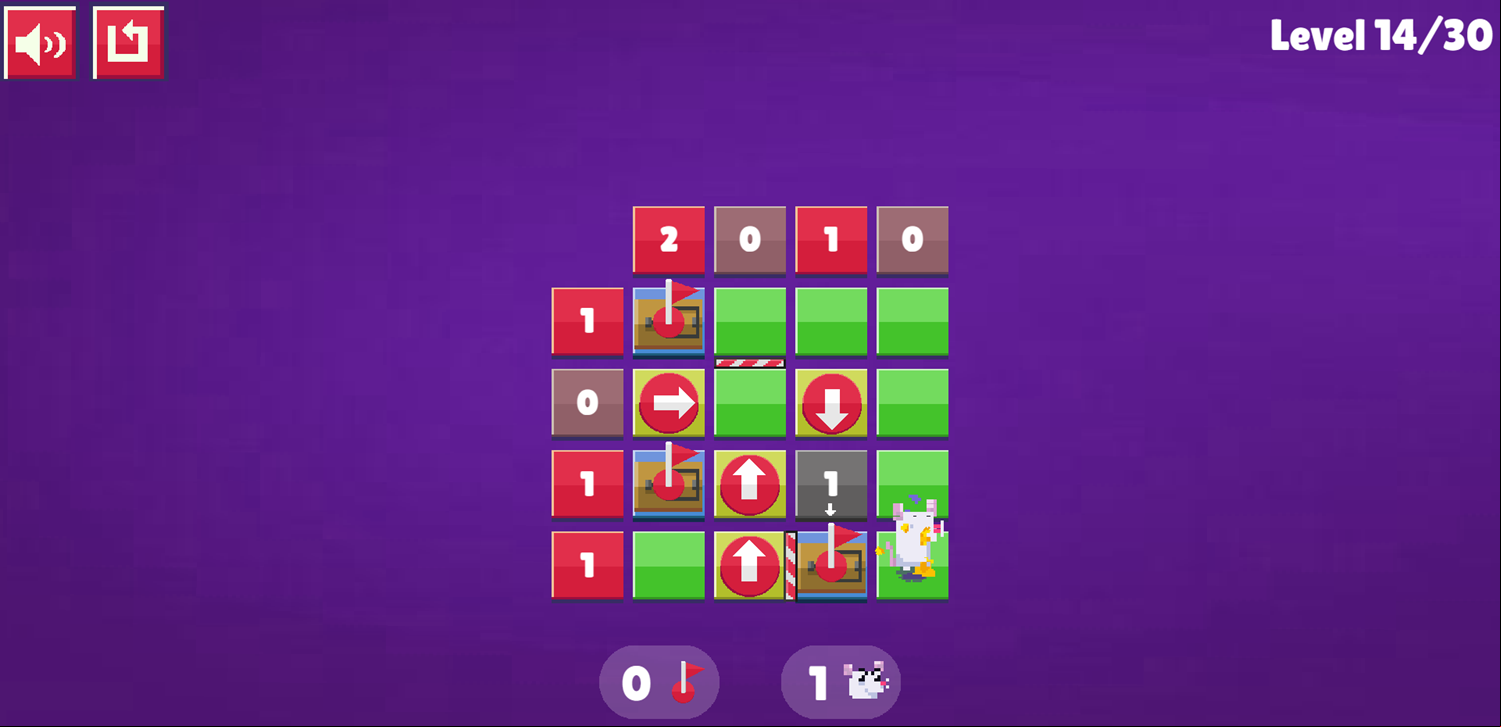 Trapsweeper Puzzle Game Level 14 Complete Screenshot.