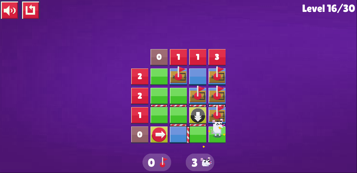 Trapsweeper Puzzle Game Level 16 Complete Screenshot.