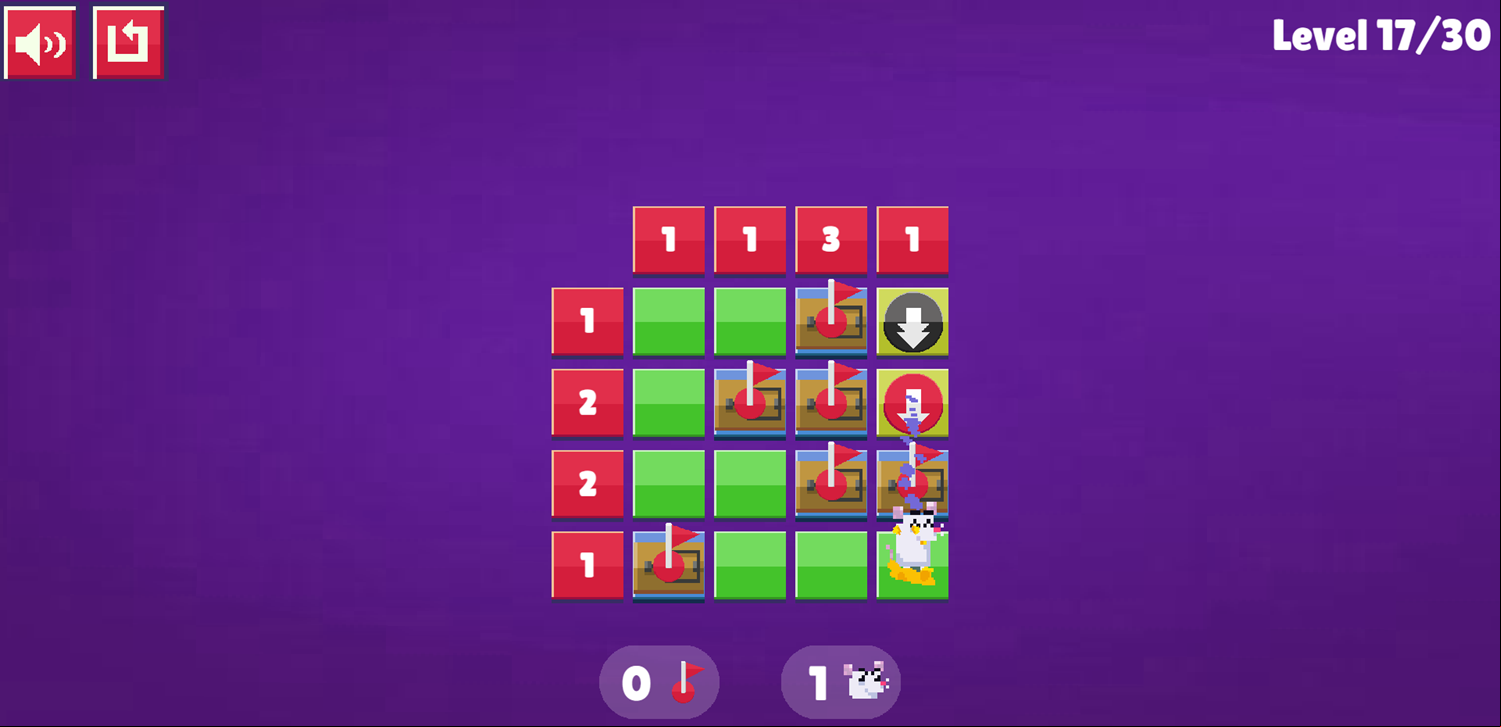 Trapsweeper Puzzle Game Level 17 Complete Screenshot.