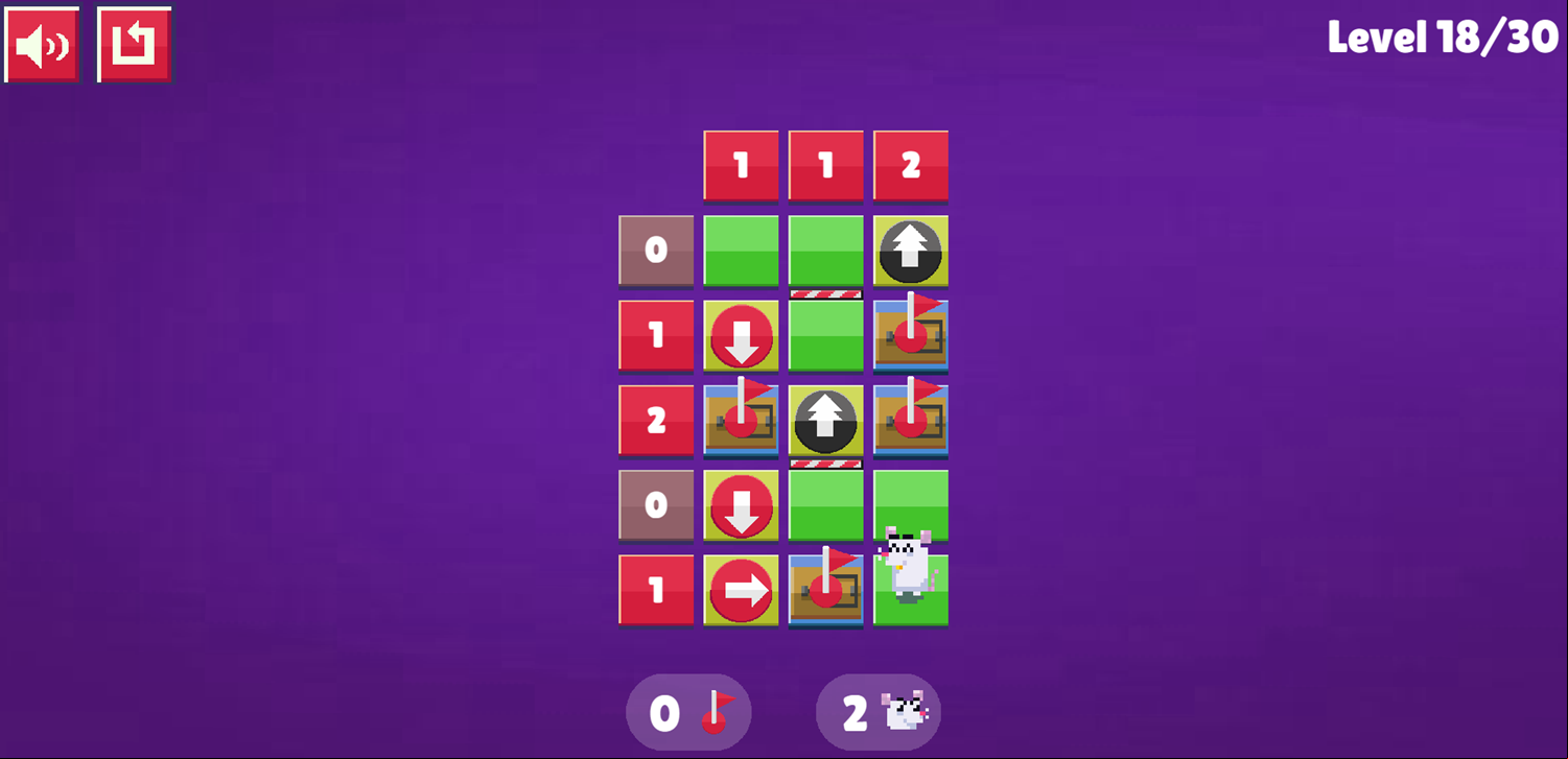 Trapsweeper Puzzle Game Level 18 Complete Screenshot.