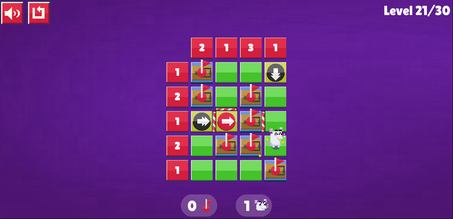 Trapsweeper Puzzle Game Level 21 Complete Screenshot.